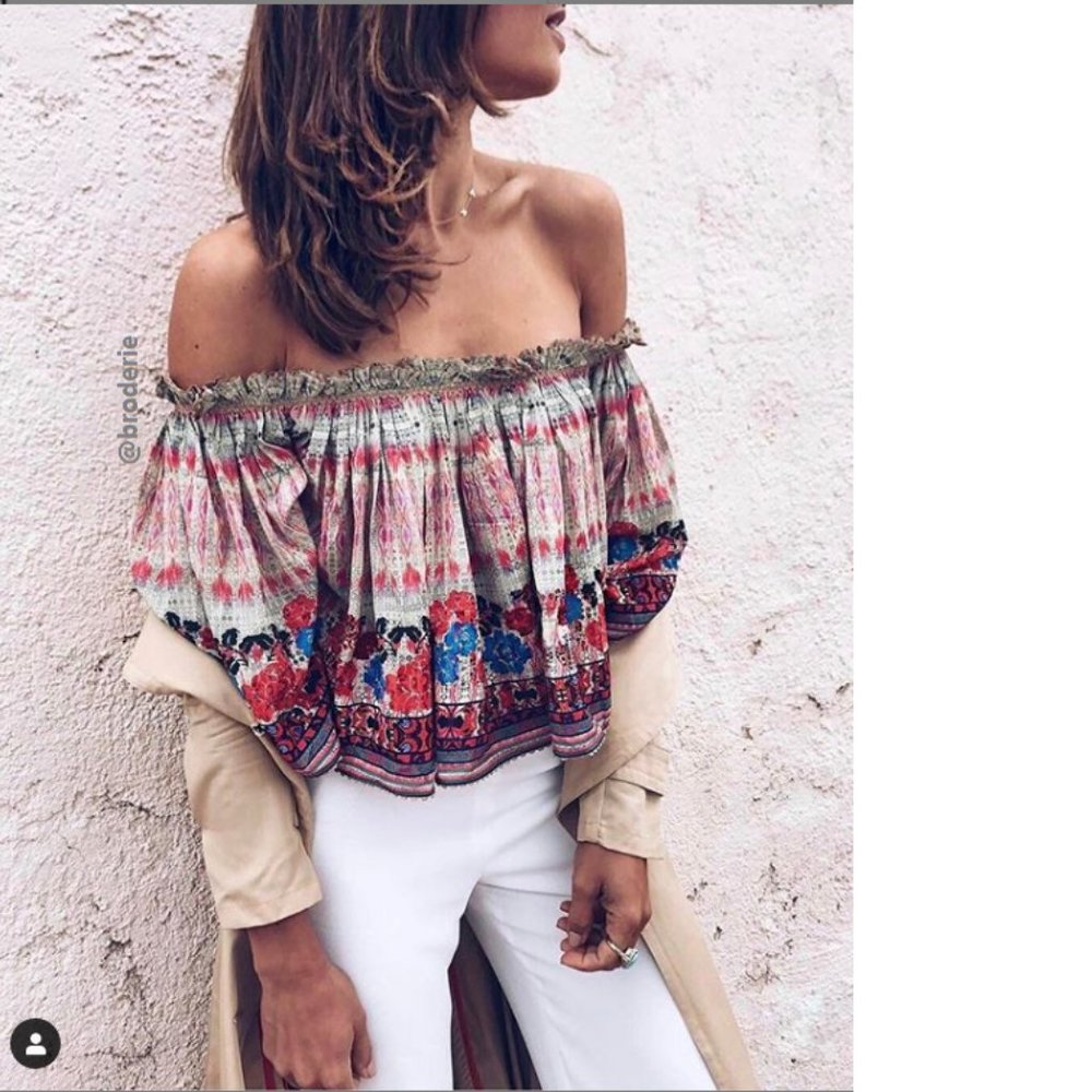 NEW Anthropologie Villa Midi Top size L new with tag nwt - Picture 2 of 11